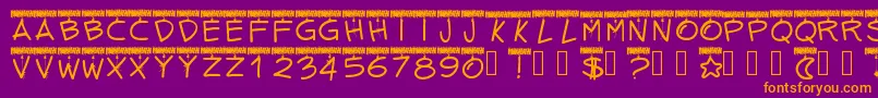 Pwtinselletters Font – Orange Fonts on Purple Background