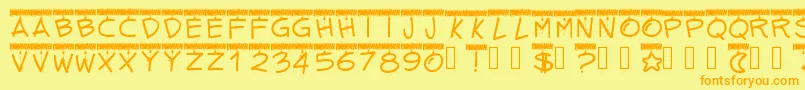 Pwtinselletters Font – Orange Fonts on Yellow Background