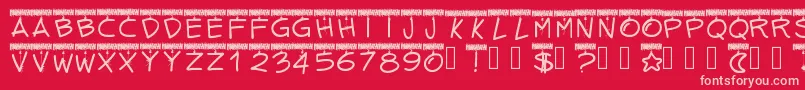 Pwtinselletters Font – Pink Fonts on Red Background