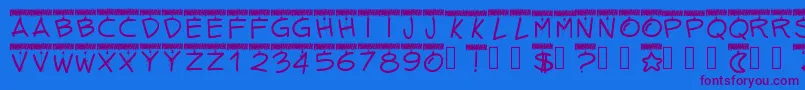 Pwtinselletters Font – Purple Fonts on Blue Background