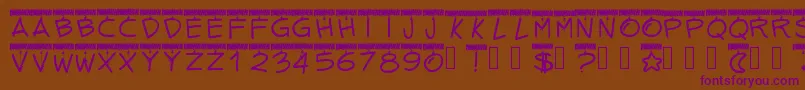 Pwtinselletters Font – Purple Fonts on Brown Background