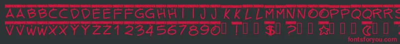 Pwtinselletters Font – Red Fonts on Black Background