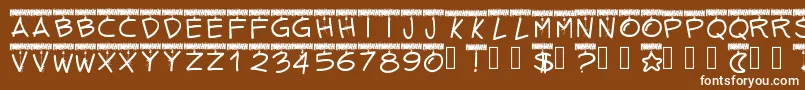 フォントPwtinselletters – 茶色の背景に白い文字