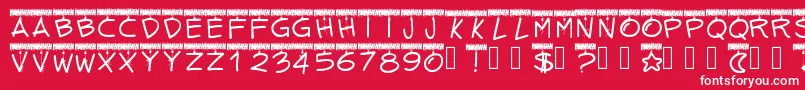 Pwtinselletters Font – White Fonts on Red Background