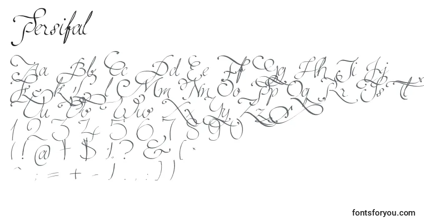Schriftart Persifal – Alphabet, Zahlen, spezielle Symbole