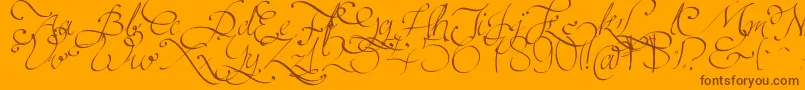 Persifal Font – Brown Fonts on Orange Background