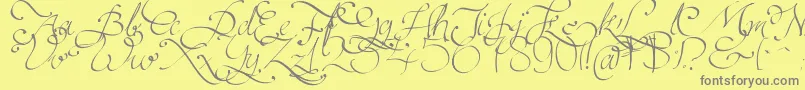 Persifal Font – Gray Fonts on Yellow Background