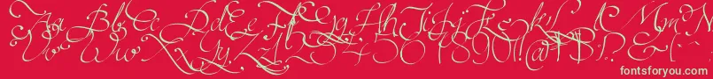 Persifal Font – Green Fonts on Red Background