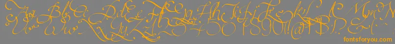 Persifal Font – Orange Fonts on Gray Background
