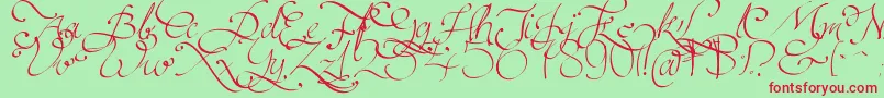 Persifal Font – Red Fonts on Green Background