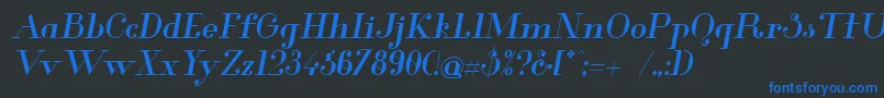 GlamorMediumItalic Font – Blue Fonts on Black Background
