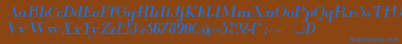 GlamorMediumItalic Font – Blue Fonts on Brown Background