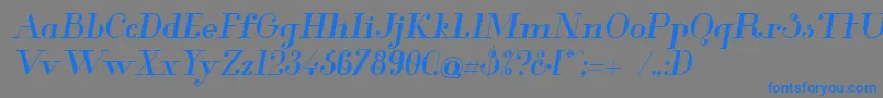 GlamorMediumItalic Font – Blue Fonts on Gray Background