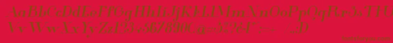 GlamorMediumItalic Font – Brown Fonts on Red Background