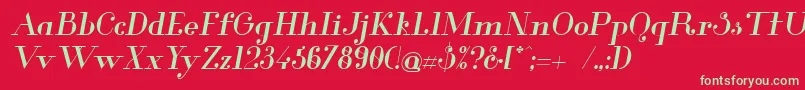 フォントGlamorMediumItalic – 赤い背景に緑の文字