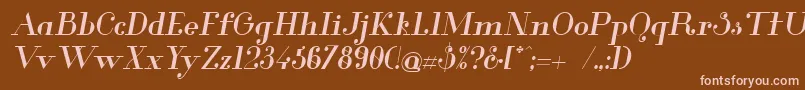 GlamorMediumItalic Font – Pink Fonts on Brown Background