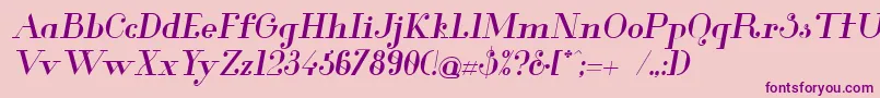 GlamorMediumItalic Font – Purple Fonts on Pink Background