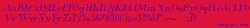 Czcionka GlamorMediumItalic – fioletowe czcionki na czerwonym tle