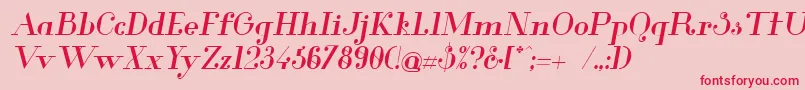 GlamorMediumItalic Font – Red Fonts on Pink Background