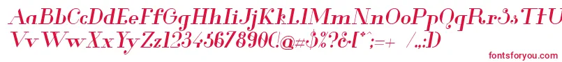 フォントGlamorMediumItalic – 白い背景に赤い文字