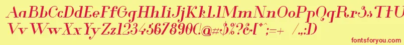 fuente GlamorMediumItalic – Fuentes Rojas Sobre Fondo Amarillo