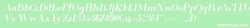 GlamorMediumItalic Font – White Fonts on Green Background