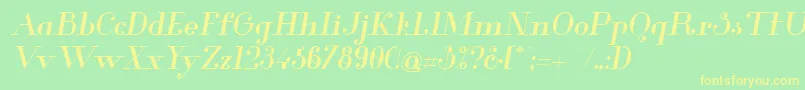 GlamorMediumItalic Font – Yellow Fonts on Green Background