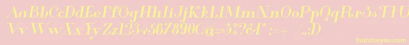 GlamorMediumItalic Font – Yellow Fonts on Pink Background