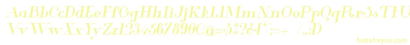 フォントGlamorMediumItalic – 黄色のフォント