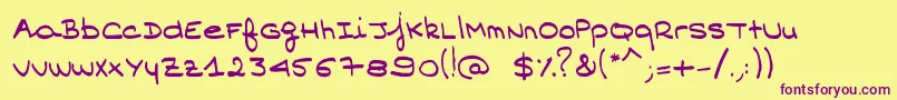 Angelib Font – Purple Fonts on Yellow Background