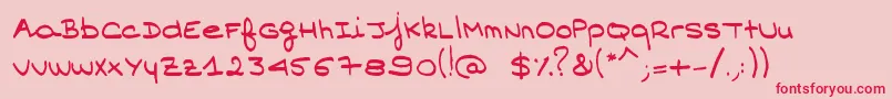 Angelib Font – Red Fonts on Pink Background