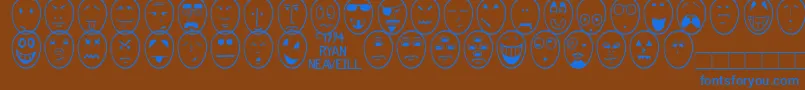 More about FunnyFace Font FunnyFace Font – Blue Fonts on Brown Background