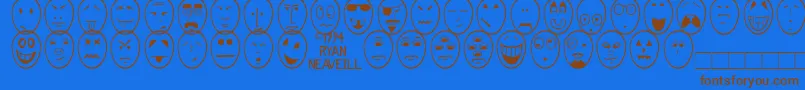 FunnyFace Font – Brown Fonts on Blue Background