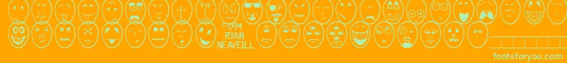 FunnyFace Font – Green Fonts on Orange Background