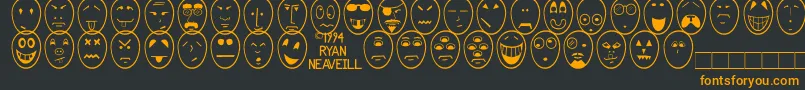 FunnyFace Font – Orange Fonts on Black Background