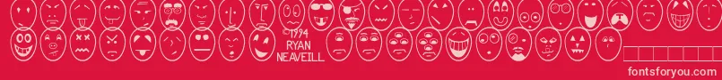 FunnyFace-Schriftart – Rosa Schriften auf rotem Hintergrund
