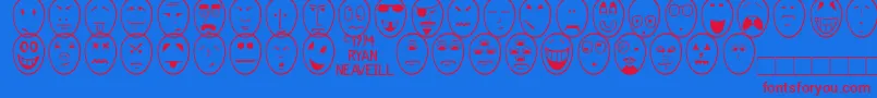 Шрифт FunnyFace – красные шрифты на синем фоне