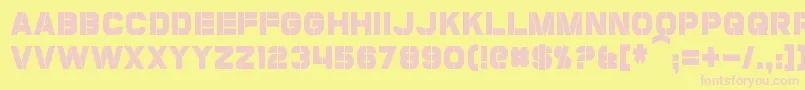 CoulsonCondensed-fontti – vaaleanpunaiset fontit keltaisella taustalla