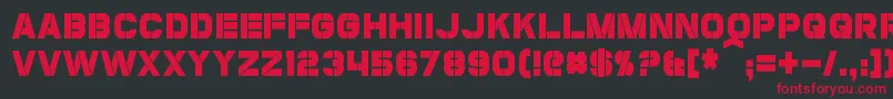 フォントCoulsonCondensed – 黒い背景に赤い文字