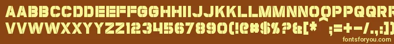 CoulsonCondensed-fontti – keltaiset fontit ruskealla taustalla