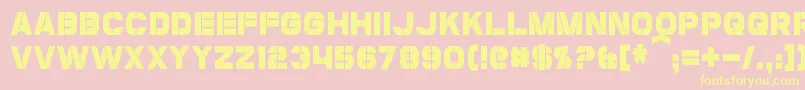 CoulsonCondensed-Schriftart – Gelbe Schriften auf rosa Hintergrund