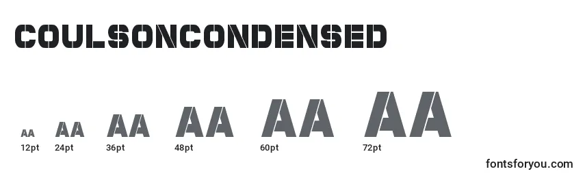 Размеры шрифта CoulsonCondensed