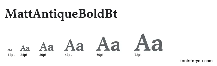 Размеры шрифта MattAntiqueBoldBt