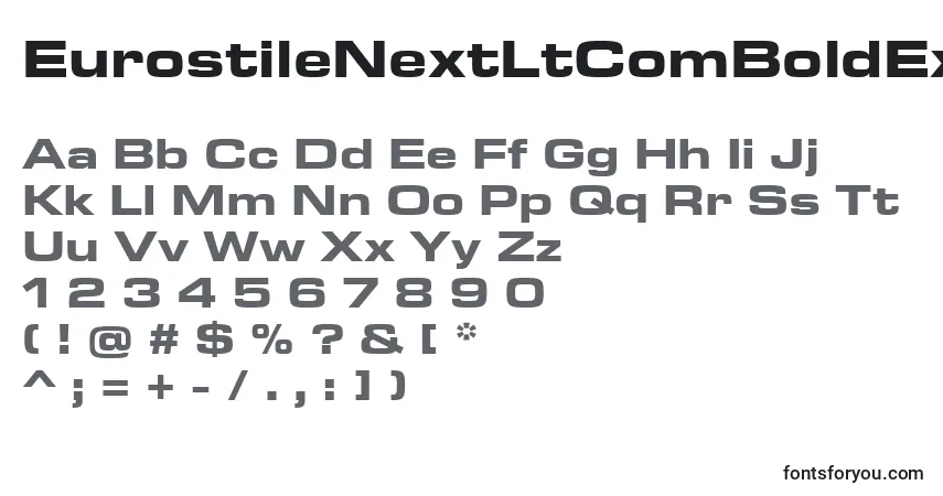 A fonte EurostileNextLtComBoldExtended – alfabeto, números, caracteres especiais