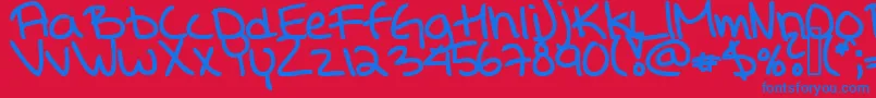 Linah Font – Blue Fonts on Red Background