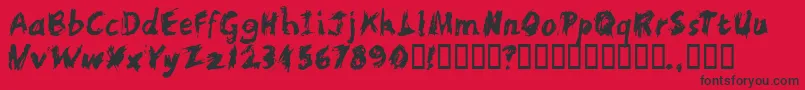 ScratchyLarge Font – Black Fonts on Red Background