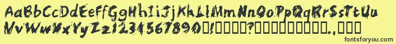 ScratchyLarge Font – Black Fonts on Yellow Background
