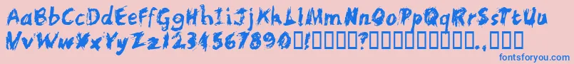 ScratchyLarge Font – Blue Fonts on Pink Background