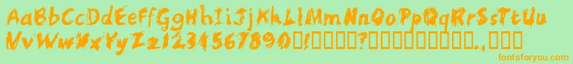 ScratchyLarge Font – Orange Fonts on Green Background