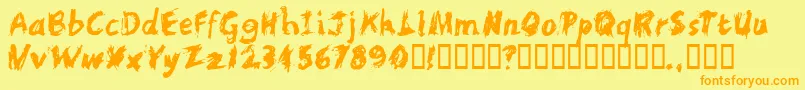 ScratchyLarge Font – Orange Fonts on Yellow Background